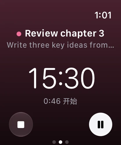 Apple Watch 上的计时